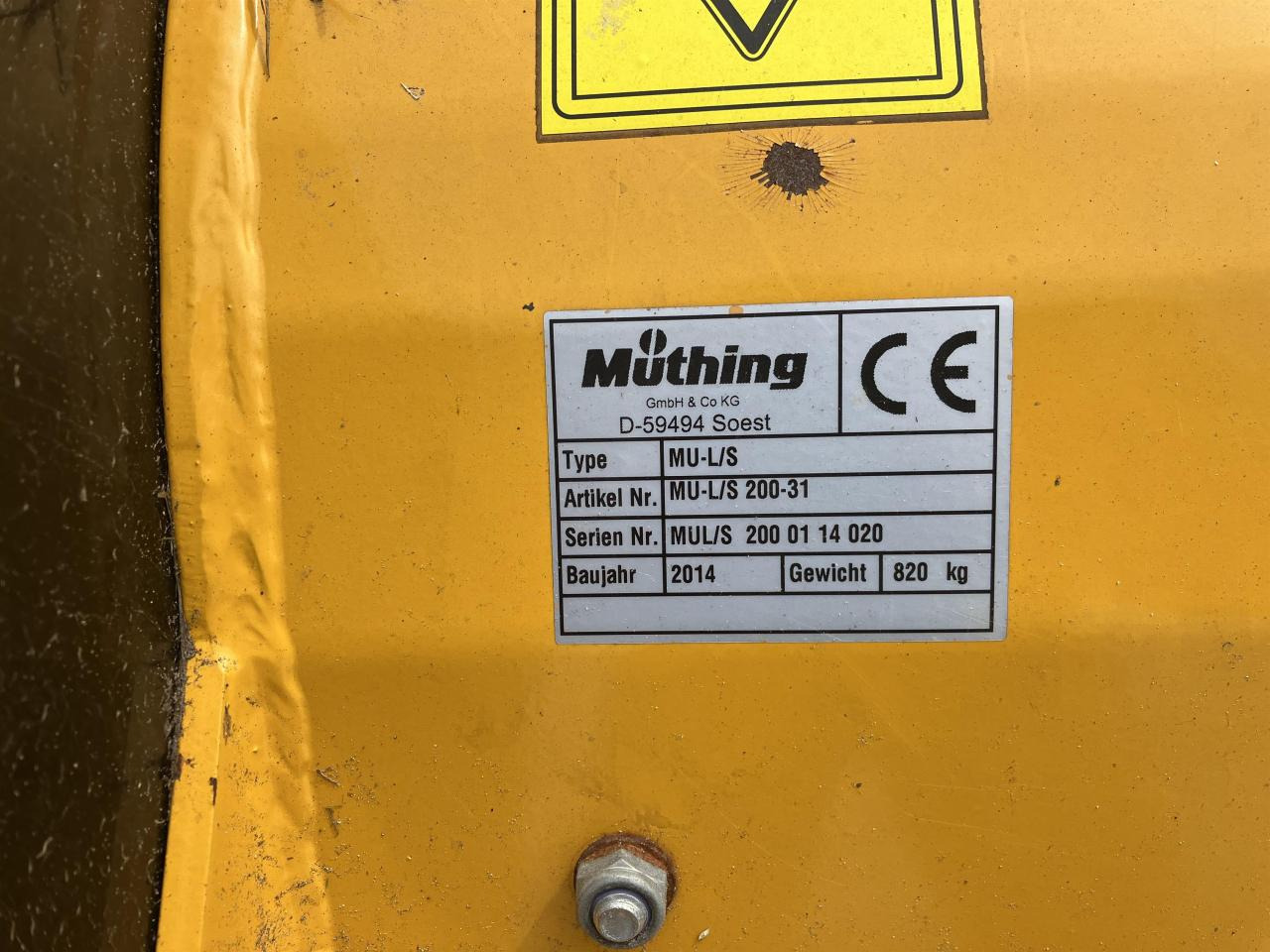 Müthing MU-L/S 200-31 - Kladivkový mulčovač: obrázok 4 Müthing MU-L/S 200-31 - Kladivkový mulčovač: obrázok 4