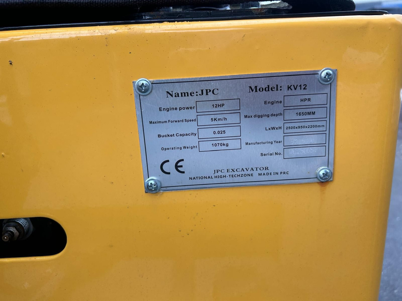 Minibagger JPC KV12 - Mini rýpadlo: obrázok 5 Minibagger JPC KV12 - Mini rýpadlo: obrázok 5