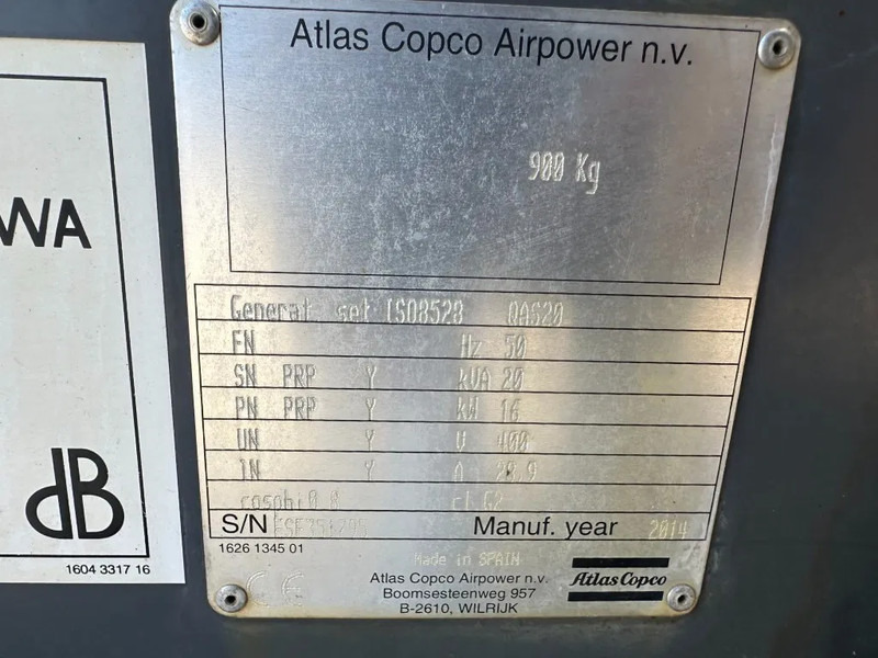 Atlas-Copco QAS 20 Kubota Leroy Somer 20 kVA Silent Rental generatorrset Stage 3A - Elektrický generátor: obrázok 4 Atlas-Copco QAS 20 Kubota Leroy Somer 20 kVA Silent Rental generatorrset Stage 3A - Elektrický generátor: obrázok 4