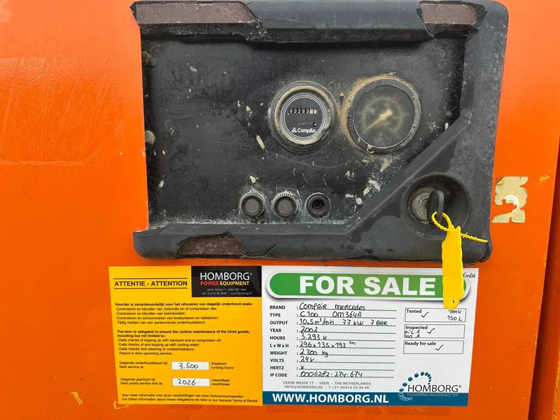 Compair C100 Mercedes OM 364 A 10.5 m3 / min 77 kW 7 Bar Silent Diesel Compressor - Vzduchový kompresor: obrázok 5 Compair C100 Mercedes OM 364 A 10.5 m3 / min 77 kW 7 Bar Silent Diesel Compressor - Vzduchový kompresor: obrázok 5