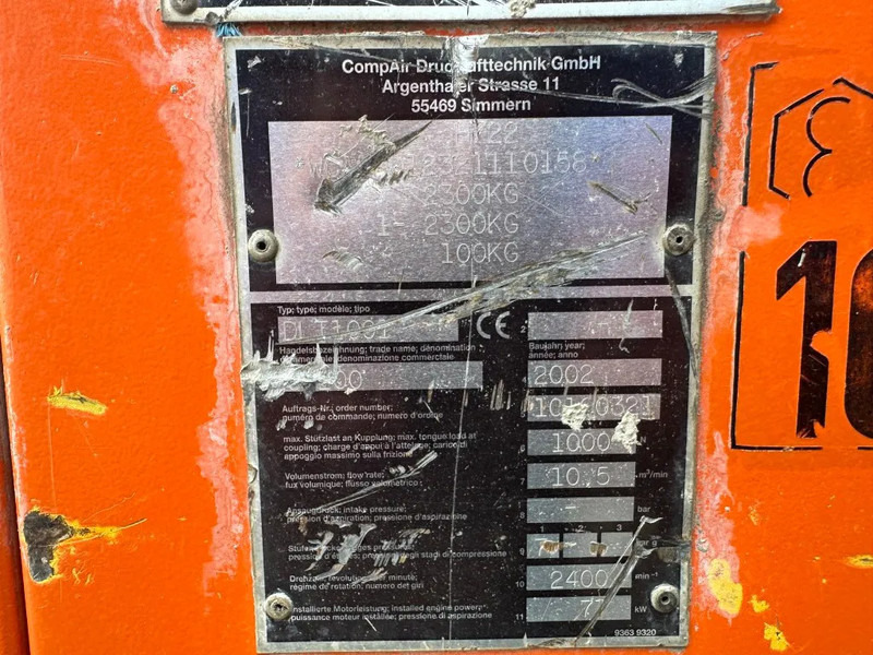 Compair C100 Mercedes OM 364 A 10.5 m3 / min 77 kW 7 Bar Silent Diesel Compressor - Vzduchový kompresor: obrázok 3 Compair C100 Mercedes OM 364 A 10.5 m3 / min 77 kW 7 Bar Silent Diesel Compressor - Vzduchový kompresor: obrázok 3