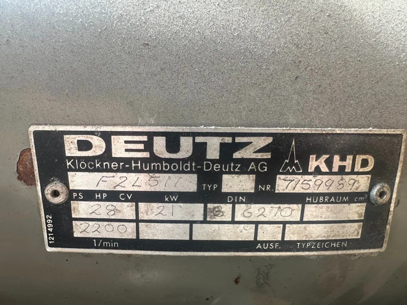 Deutz F2L 511 Diesel Compressor 21 kW 28 PK Air Compressor - Vzduchový kompresor: obrázok 3 Deutz F2L 511 Diesel Compressor 21 kW 28 PK Air Compressor - Vzduchový kompresor: obrázok 3