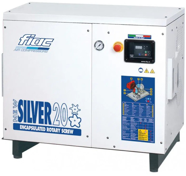 Fiac New Silver 20 Silent 15 kW 1900 L / min 10 Bar Elektrische Schroefcompressor - Vzduchový kompresor: obrázok 1 Fiac New Silver 20 Silent 15 kW 1900 L / min 10 Bar Elektrische Schroefcompressor - Vzduchový kompresor: obrázok 1