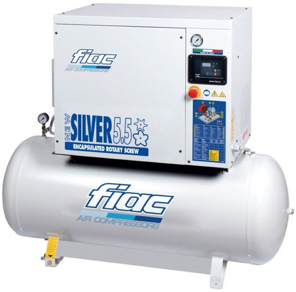 Fiac NewSilver 5.5 / 200 Silent 4 kW 450 L / min 10 Bar Elektrische Schroefcompressor met ketel - Vzduchový kompresor: obrázok 1 Fiac NewSilver 5.5 / 200 Silent 4 kW 450 L / min 10 Bar Elektrische Schroefcompressor met ketel - Vzduchový kompresor: obrázok 1