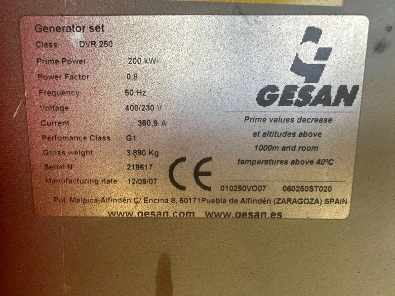 GESAN DVR 250 Volvo Stamford 275 kVA Silent Rental generatorset - Elektrický generátor: obrázok 5 GESAN DVR 250 Volvo Stamford 275 kVA Silent Rental generatorset - Elektrický generátor: obrázok 5