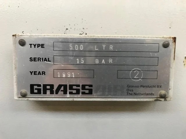 Grassair 500 liter 15 Bar Horizontale luchtketel - Vzduchový kompresor: obrázok 3 Grassair 500 liter 15 Bar Horizontale luchtketel - Vzduchový kompresor: obrázok 3