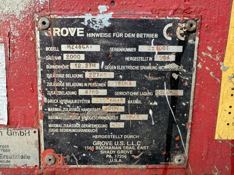 Grove MZ46 CXT 14 meter Deutz Diesel Telescoop Hoogwerker 4 x 4 - Teleskopická plošina: obrázok 3 Grove MZ46 CXT 14 meter Deutz Diesel Telescoop Hoogwerker 4 x 4 - Teleskopická plošina: obrázok 3