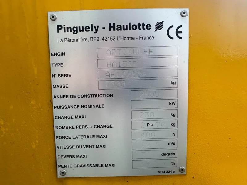 Haulotte HA15IP 15 meter werkhoogte Knikarm Elektra Hoogwerker as New ! Accu 2020 - Kĺbová pracovná plošina: obrázok 4 Haulotte HA15IP 15 meter werkhoogte Knikarm Elektra Hoogwerker as New ! Accu 2020 - Kĺbová pracovná plošina: obrázok 4