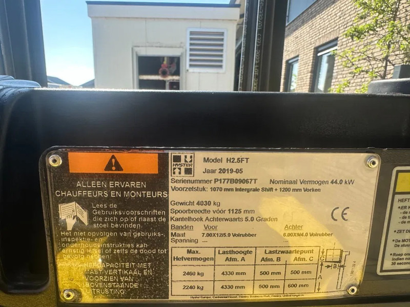 Hyster H2.5FT 2.5 ton Duplex Sideshift LPG Heftruck 2019 - Plynový vysokozdvižný vozík: obrázok 4 Hyster H2.5FT 2.5 ton Duplex Sideshift LPG Heftruck 2019 - Plynový vysokozdvižný vozík: obrázok 4