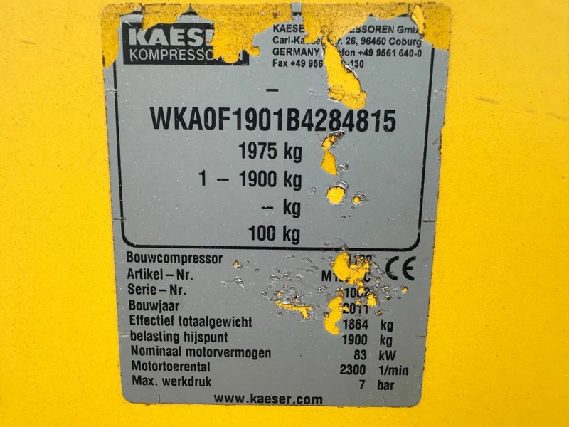 Kaeser M122 Deutz 11.1 m3 / min 10 Bar 83 kW Mobiele Diesel Compressor - Vzduchový kompresor: obrázok 3 Kaeser M122 Deutz 11.1 m3 / min 10 Bar 83 kW Mobiele Diesel Compressor - Vzduchový kompresor: obrázok 3