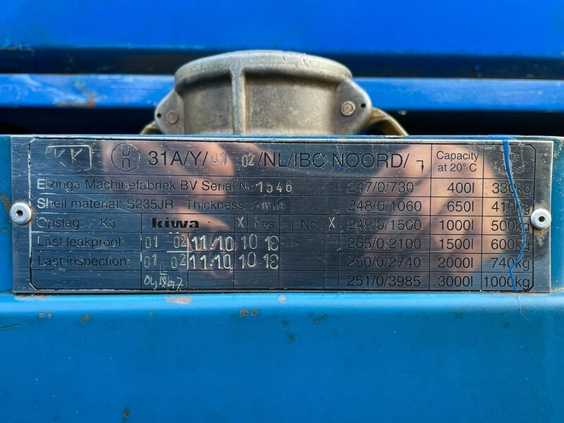 Kiwa IBC 1000 liter dieseltank met keuring - Skladovacia nádrž: obrázok 2 Kiwa IBC 1000 liter dieseltank met keuring - Skladovacia nádrž: obrázok 2