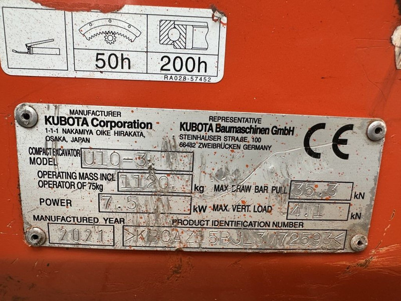 Kubota U10-3 Minigraver Diesel Graafmachine 2021 ! 690 uur ! As New ! - Mini rýpadlo: obrázok 4 Kubota U10-3 Minigraver Diesel Graafmachine 2021 ! 690 uur ! As New ! - Mini rýpadlo: obrázok 4