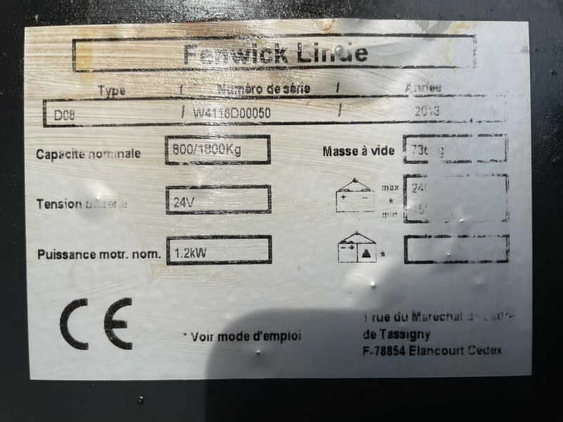 Linde D08 Stapelaar 1.8 ton 210 cm Hefhoogte Stapelaar - Stohovač: obrázok 4 Linde D08 Stapelaar 1.8 ton 210 cm Hefhoogte Stapelaar - Stohovač: obrázok 4