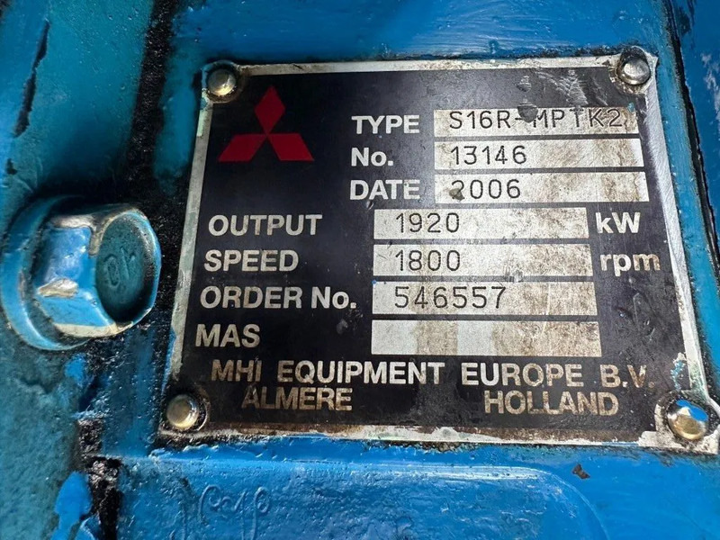 Mitsubishi S16R - MPTK2 Alconza 2322 kVA Marine generatorset - Elektrický generátor: obrázok 4 Mitsubishi S16R - MPTK2 Alconza 2322 kVA Marine generatorset - Elektrický generátor: obrázok 4