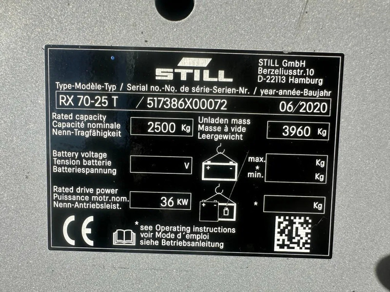 Still RX70-25 T 2.5 ton Duplex Sideshift LPG Heftruck 2020 - Plynový vysokozdvižný vozík: obrázok 3 Still RX70-25 T 2.5 ton Duplex Sideshift LPG Heftruck 2020 - Plynový vysokozdvižný vozík: obrázok 3