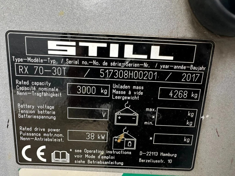 Still RX70-30T 3 ton Duplex Freelift Sideshift Positioner Vorkenversteller LPG Heftruck 2017 - Plynový vysokozdvižný vozík: obrázok 3 Still RX70-30T 3 ton Duplex Freelift Sideshift Positioner Vorkenversteller LPG Heftruck 2017 - Plynový vysokozdvižný vozík: obrázok 3