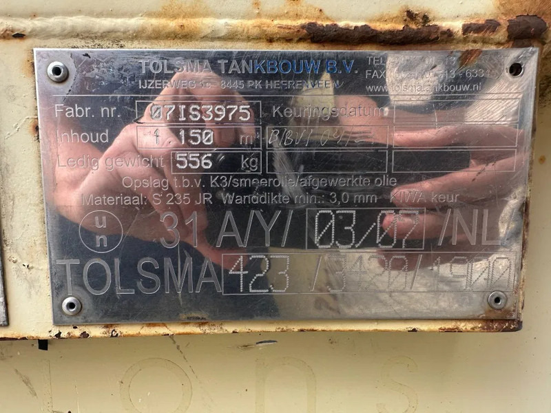 Tolsma Kiwa IBC 1150 liter Dieseltank Milieutank - Lodny kontajner: obrázok 3 Tolsma Kiwa IBC 1150 liter Dieseltank Milieutank - Lodny kontajner: obrázok 3