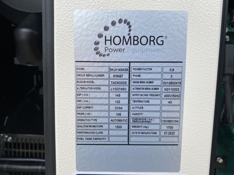 Nový Elektrický generátor Volvo TAD 532 GE 145 kVA Silent generatorset New !: obrázok 13