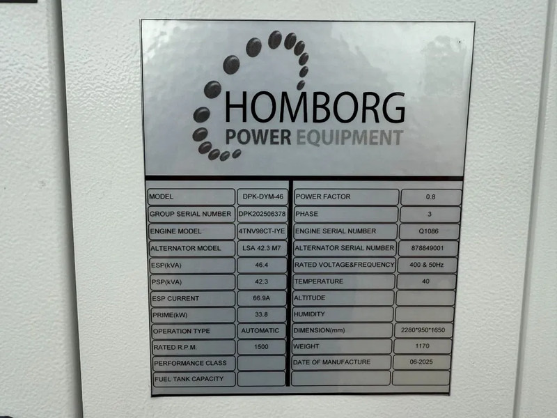 Yanmar 4TNV98CT-IYE Leroy Somer 45 kVA Silent Rental generatorset Stage 5 - Elektrický generátor: obrázok 3 Yanmar 4TNV98CT-IYE Leroy Somer 45 kVA Silent Rental generatorset Stage 5 - Elektrický generátor: obrázok 3