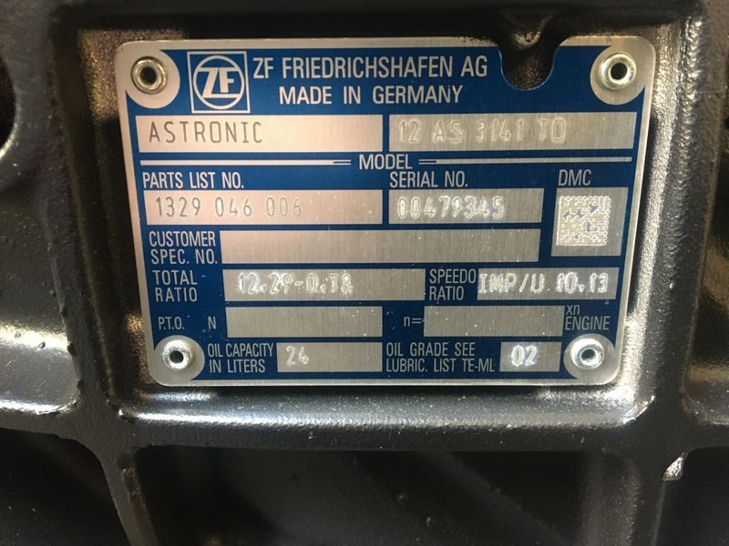 DAF Versnellingsbak ZF 12 AS 3141 TO 12,29 - 0,78 INTARDER - Prevodovka: obrázok 3 DAF Versnellingsbak ZF 12 AS 3141 TO 12,29 - 0,78 INTARDER - Prevodovka: obrázok 3