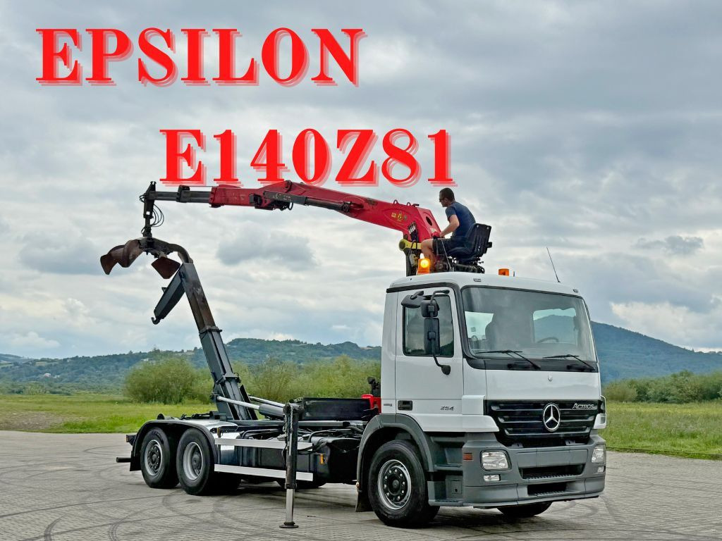 Mercedes-Benz ACTROS 2541 * ABROLLKIPPER * EPSILON E140Z81*TOP - Hákový nosič kontajnerov, Auto s hydraulickou rukou: obrázok 1 Mercedes-Benz ACTROS 2541 * ABROLLKIPPER * EPSILON E140Z81*TOP - Hákový nosič kontajnerov, Auto s hydraulickou rukou: obrázok 1