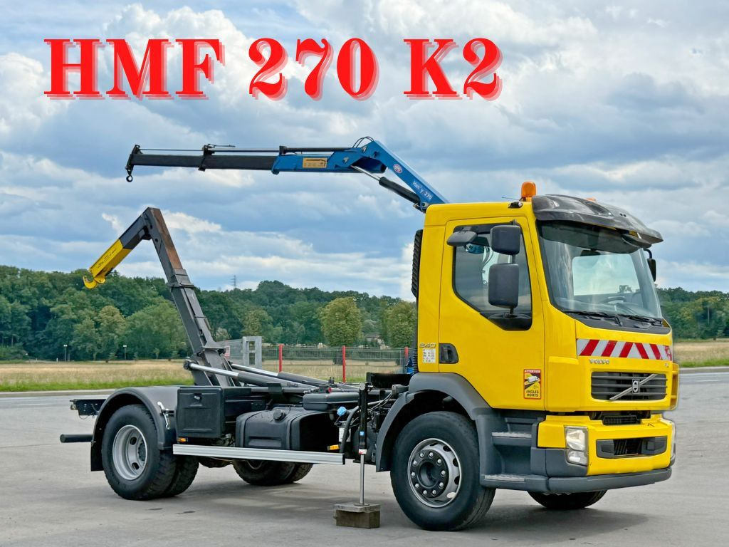 Volvo FL 240 * Abrollkipper * HMF 270 K2 * TOPZUSTAND - Hákový nosič kontajnerov: obrázok 1 Volvo FL 240 * Abrollkipper * HMF 270 K2 * TOPZUSTAND - Hákový nosič kontajnerov: obrázok 1