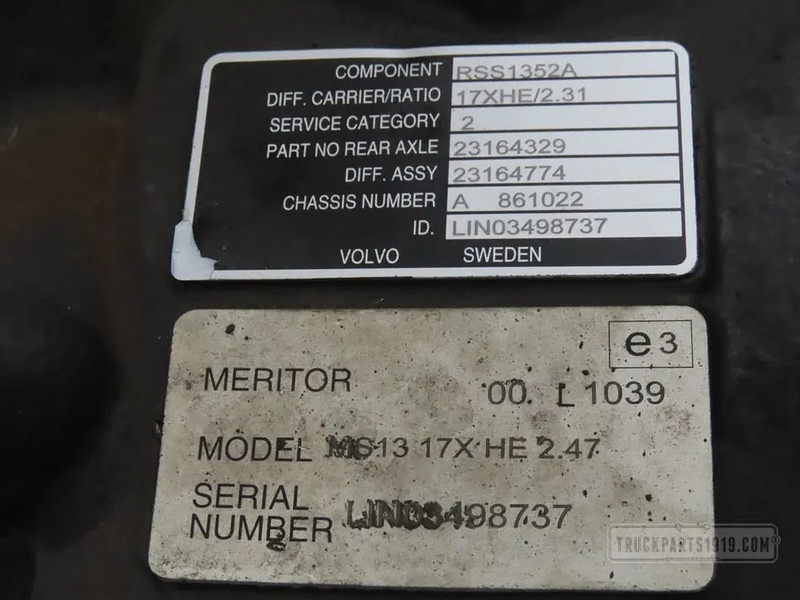 Volvo 23368847 Differentieel RSS1352A R=2.47 - Diferenciál pre Nákladné auto: obrázok 3 Volvo 23368847 Differentieel RSS1352A R=2.47 - Diferenciál pre Nákladné auto: obrázok 3