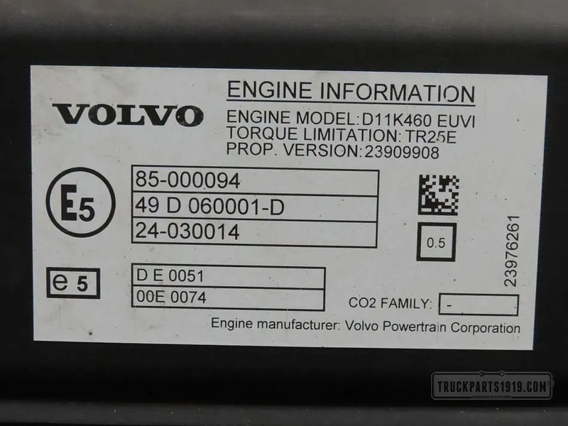 Volvo 23639097 Motor D11K460 E6 - Motor pre Nákladné auto: obrázok 3 Volvo 23639097 Motor D11K460 E6 - Motor pre Nákladné auto: obrázok 3