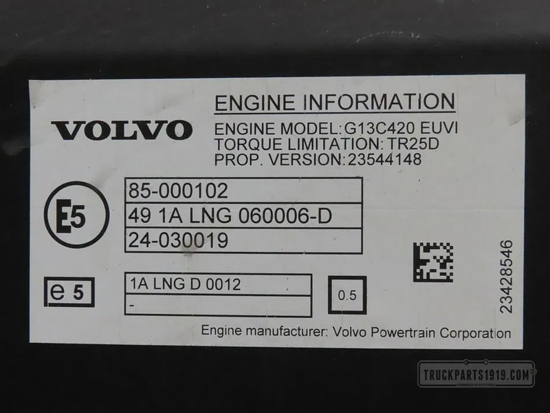 Volvo Motor G13C420 E6 - Motor pre Nákladné auto: obrázok 3 Volvo Motor G13C420 E6 - Motor pre Nákladné auto: obrázok 3