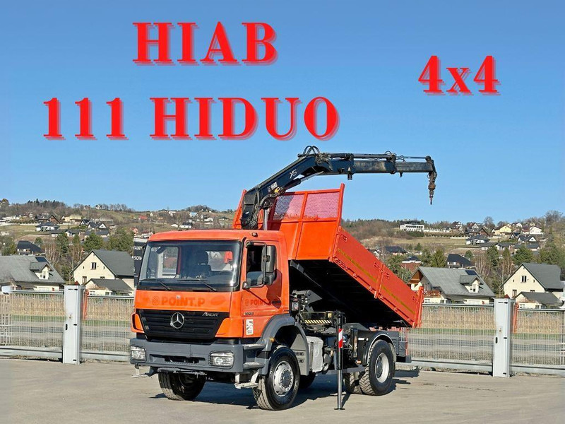 Mercedes-Benz AXOR 1829 * HIAB 1111 HIDUO + FUNK * TOP * 4x4 - Sklápač, Auto s hydraulickou rukou: obrázok 1 Mercedes-Benz AXOR 1829 * HIAB 1111 HIDUO + FUNK * TOP * 4x4 - Sklápač, Auto s hydraulickou rukou: obrázok 1