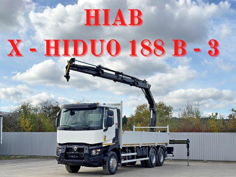 Renault C 380* HIAB X-HIDUO 188 B-3/FUNK*6x4 - Valníkový/ Plošinový nákladný automobil, Auto s hydraulickou rukou: obrázok 1 Renault C 380* HIAB X-HIDUO 188 B-3/FUNK*6x4 - Valníkový/ Plošinový nákladný automobil, Auto s hydraulickou rukou: obrázok 1
