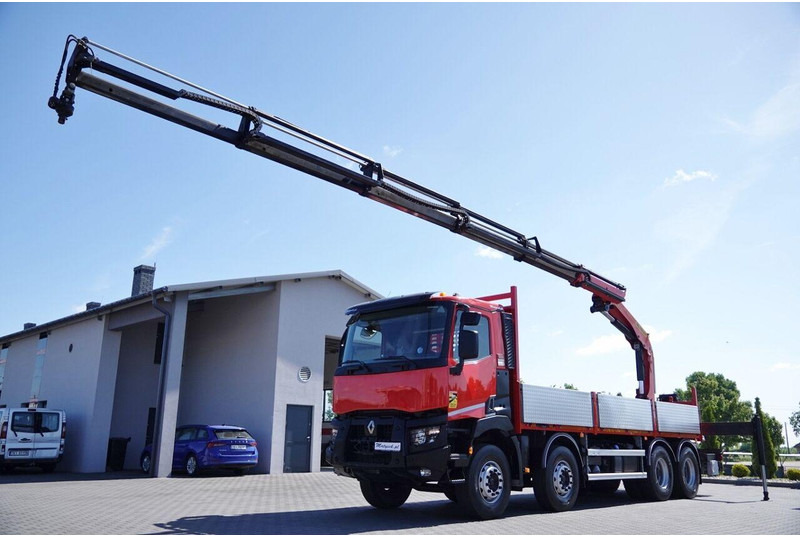 Renault C 430 / 8x4 / SKRZYNIOWY 7 M + HDS PALFINGER PK 2300-EH / WYSÓW - Valníkový/ Plošinový nákladný automobil, Auto s hydraulickou rukou: obrázok 1 Renault C 430 / 8x4 / SKRZYNIOWY 7 M + HDS PALFINGER PK 2300-EH / WYSÓW - Valníkový/ Plošinový nákladný automobil, Auto s hydraulickou rukou: obrázok 1