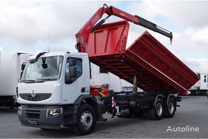Renault LANDER 3 way tipper + crane FASSI 130 6x4 - Sklápač, Auto s hydraulickou rukou: obrázok 1 Renault LANDER 3 way tipper + crane FASSI 130 6x4 - Sklápač, Auto s hydraulickou rukou: obrázok 1