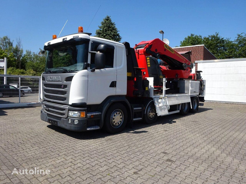 Scania G410 - Flatbed+crane - Valníkový/ Plošinový nákladný automobil, Auto s hydraulickou rukou: obrázok 1 Scania G410 - Flatbed+crane - Valníkový/ Plošinový nákladný automobil, Auto s hydraulickou rukou: obrázok 1