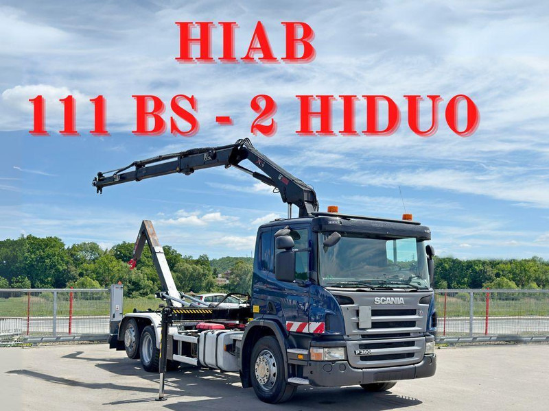 Scania P 360 * ABROLLKIPPER * HIAB 111 BS -2 HIDUO/FUNK - Hákový nosič kontajnerov, Auto s hydraulickou rukou: obrázok 1 Scania P 360 * ABROLLKIPPER * HIAB 111 BS -2 HIDUO/FUNK - Hákový nosič kontajnerov, Auto s hydraulickou rukou: obrázok 1
