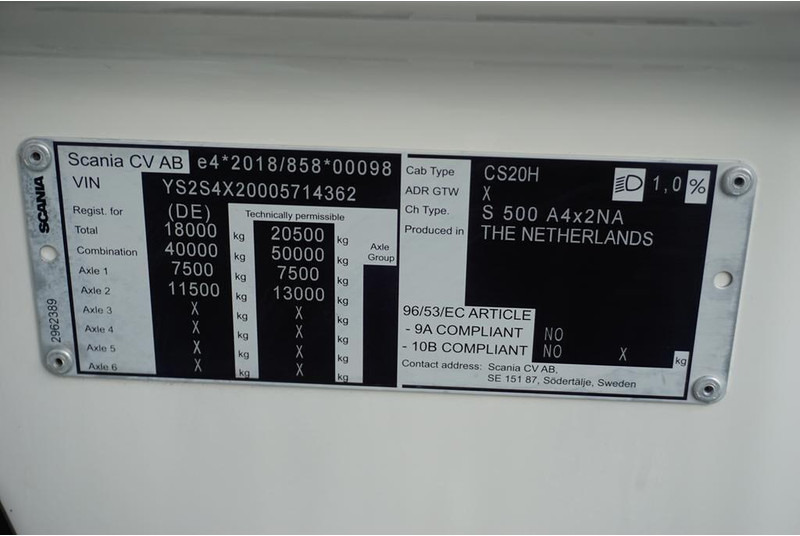Ťahač Scania S 500 / EURO 6 / ACC / RETARDER / I -COOL / SUPER: obrázok 12
