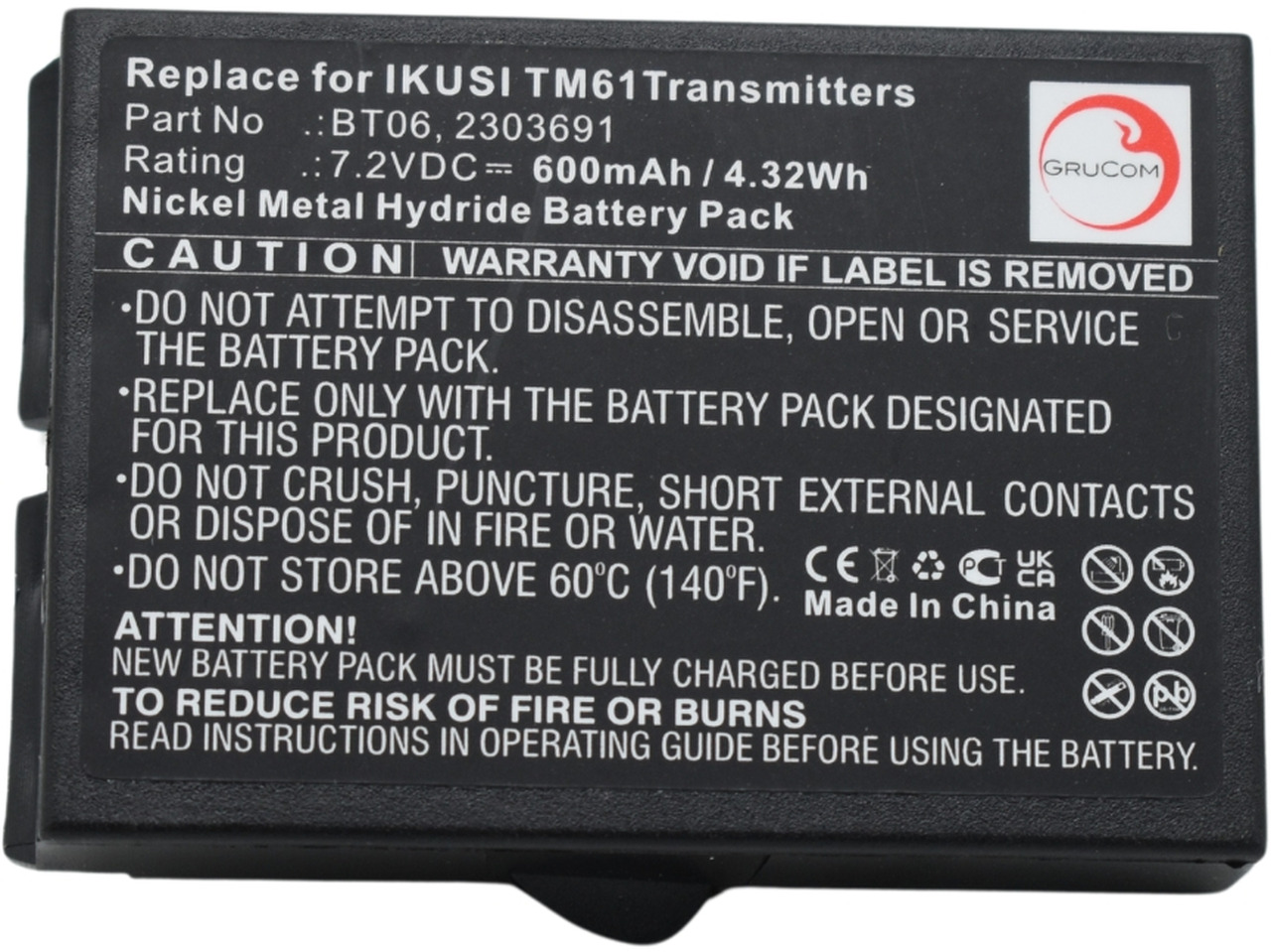 Compatible battery Ikusi 2303691, BT06 - Akumulátor pre Hydraulická ruka: obrázok 5 Compatible battery Ikusi 2303691, BT06 - Akumulátor pre Hydraulická ruka: obrázok 5