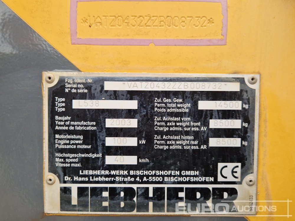 Kolesový nakladač Liebherr L538: obrázok 36
