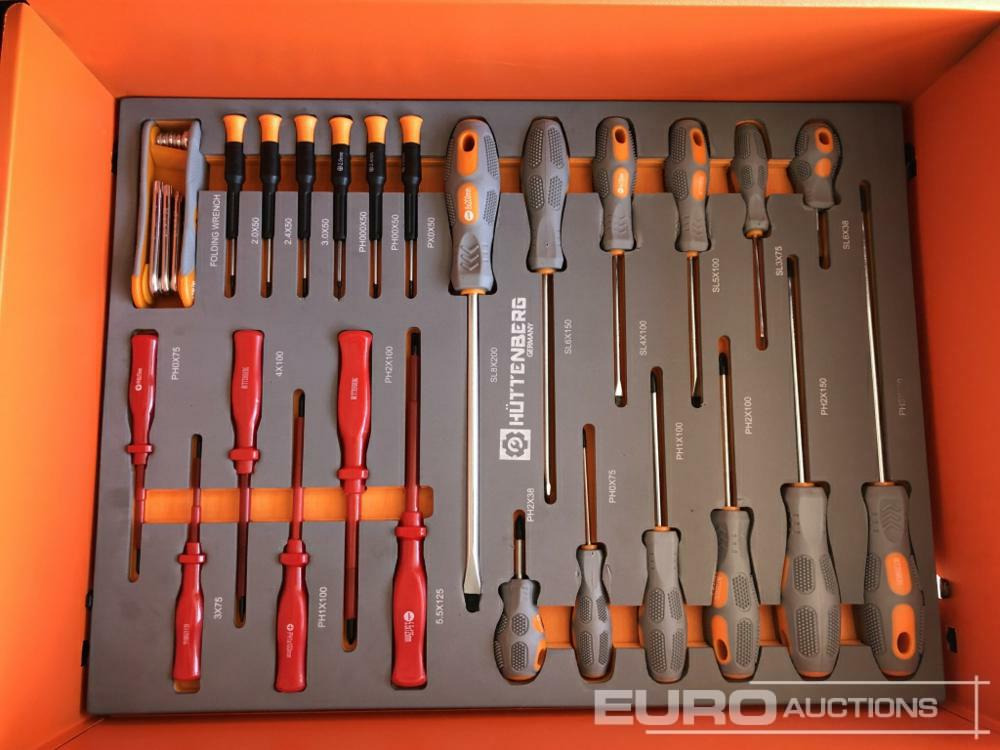 Vybavenie garáže/ Dielne Unused Hüttenberg Tool Trolley, 6 Drawers with Tools: obrázok 7