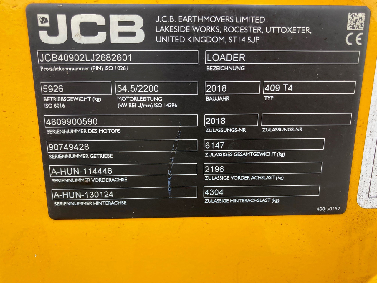 JCB Radlader Typ 409 - Nakladač: obrázok 2 JCB Radlader Typ 409 - Nakladač: obrázok 2