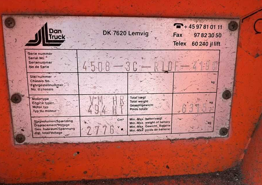 Dan Truck 4508 - Dieselový vysokozdvižný vozík: obrázok 4 Dan Truck 4508 - Dieselový vysokozdvižný vozík: obrázok 4