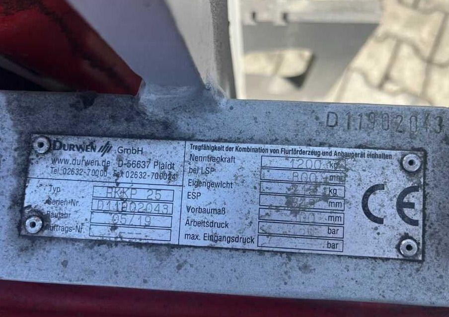 Durwen RKKP25 - Čeľuste na balíky pre Vysokozdvižný vozík: obrázok 4 Durwen RKKP25 - Čeľuste na balíky pre Vysokozdvižný vozík: obrázok 4
