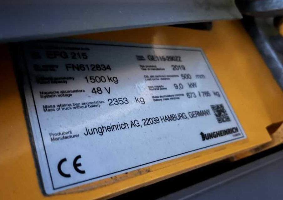 Jungheinrich EFG215 - Elektrický vysokozdvižný vozík: obrázok 4 Jungheinrich EFG215 - Elektrický vysokozdvižný vozík: obrázok 4
