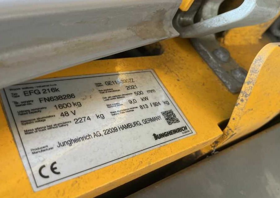 Jungheinrich EFG216k - Elektrický vysokozdvižný vozík: obrázok 4 Jungheinrich EFG216k - Elektrický vysokozdvižný vozík: obrázok 4