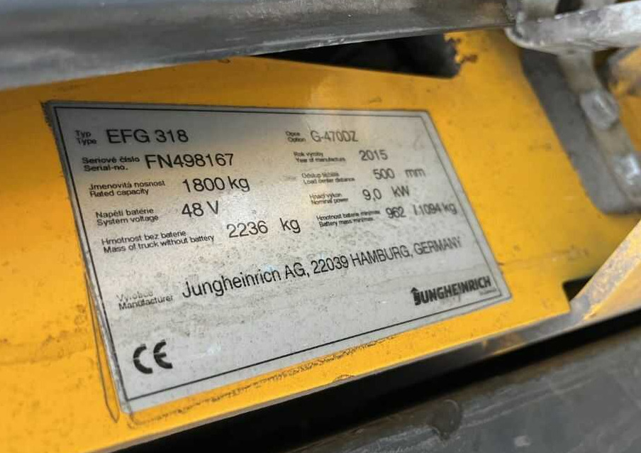 Jungheinrich EFG318 - Elektrický vysokozdvižný vozík: obrázok 4 Jungheinrich EFG318 - Elektrický vysokozdvižný vozík: obrázok 4