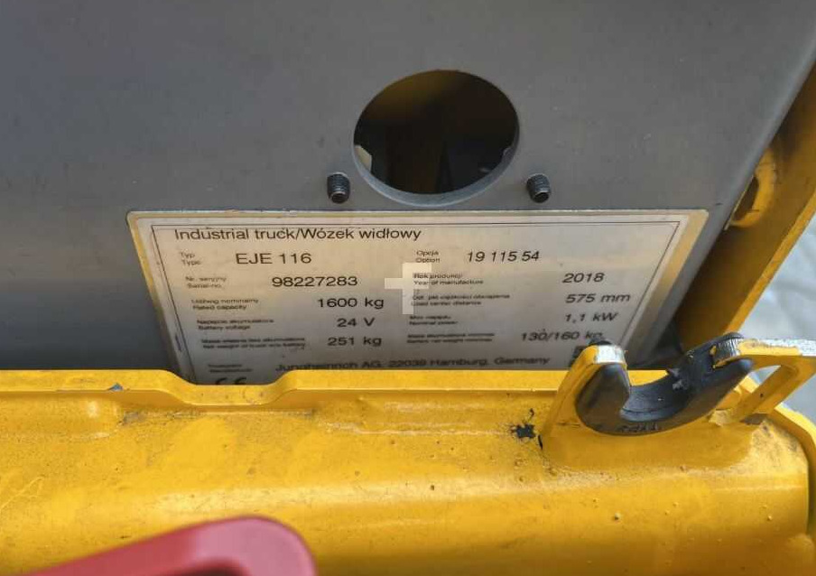 Jungheinrich EJE116 - Paletový vozík: obrázok 4 Jungheinrich EJE116 - Paletový vozík: obrázok 4
