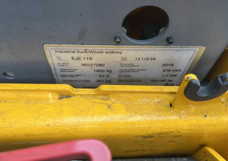 Jungheinrich EJE116 - Paletový vozík: obrázok 4 Jungheinrich EJE116 - Paletový vozík: obrázok 4