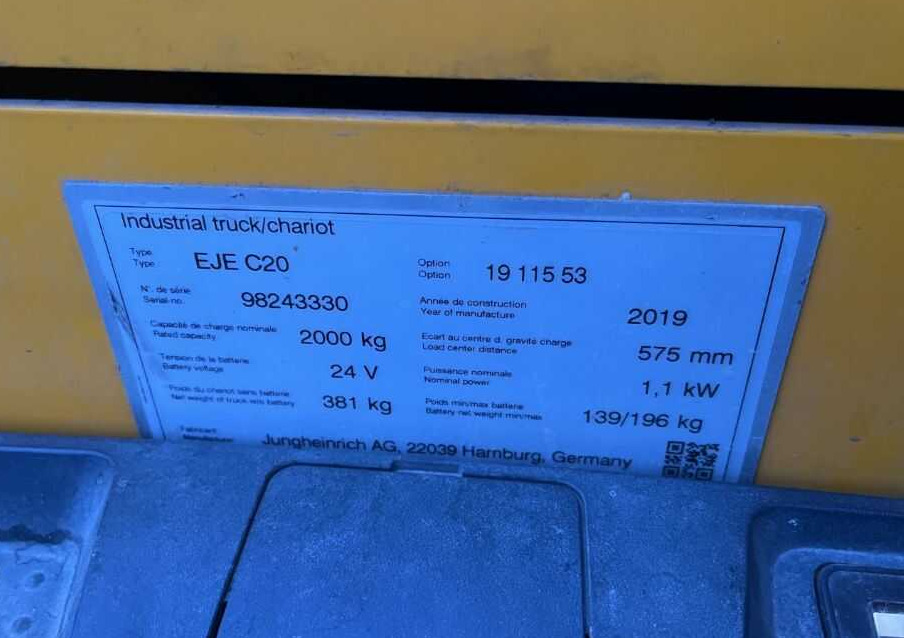 Jungheinrich EJEC20 - Paletový vozík: obrázok 4 Jungheinrich EJEC20 - Paletový vozík: obrázok 4