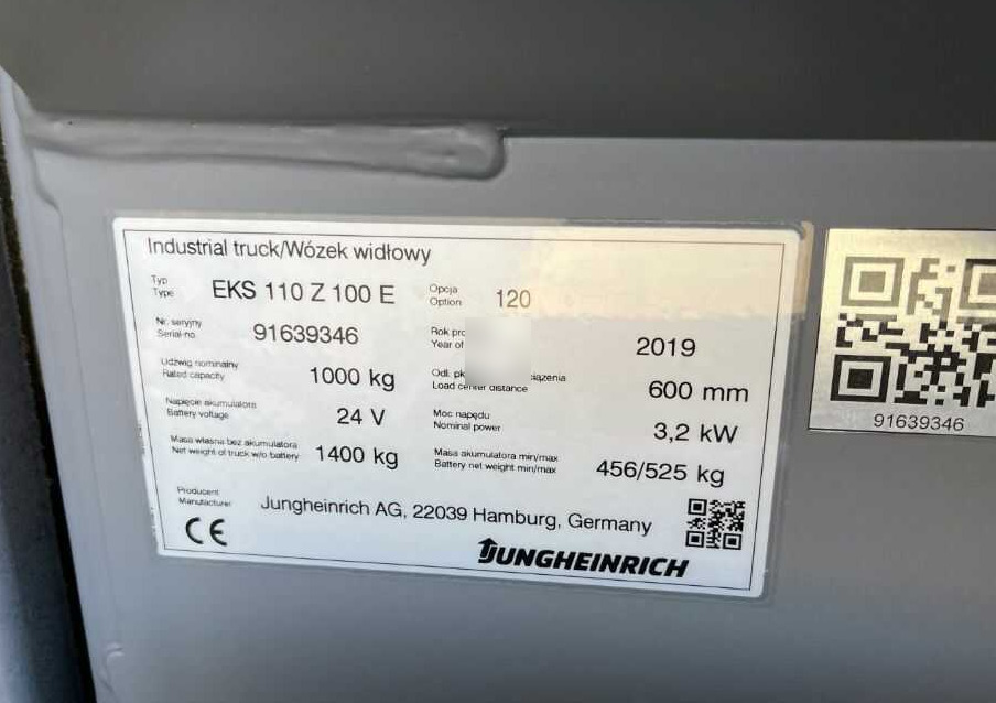 Jungheinrich EKS110 - Vychystávací vozík: obrázok 4 Jungheinrich EKS110 - Vychystávací vozík: obrázok 4