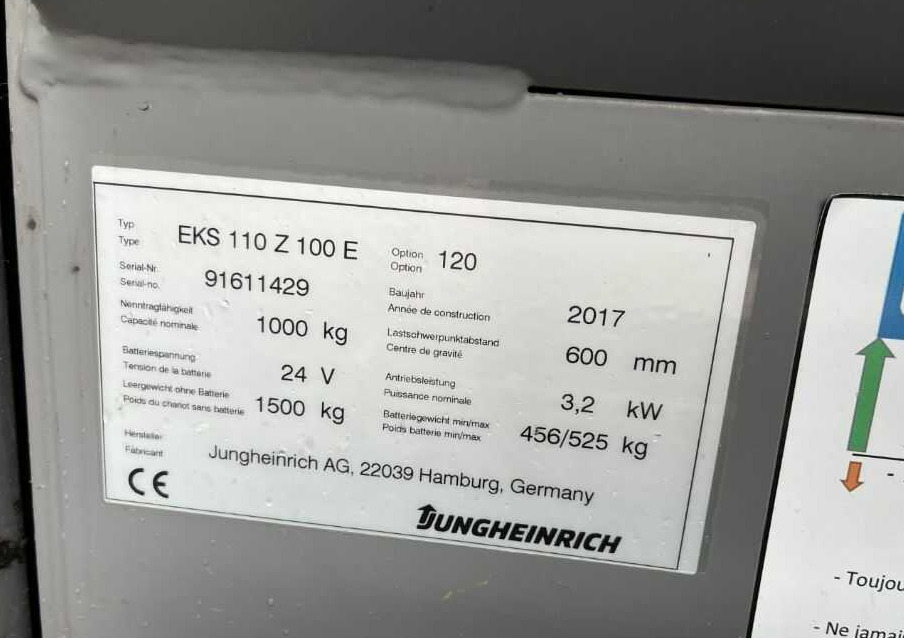 Jungheinrich EKS110 - Vychystávací vozík: obrázok 4 Jungheinrich EKS110 - Vychystávací vozík: obrázok 4